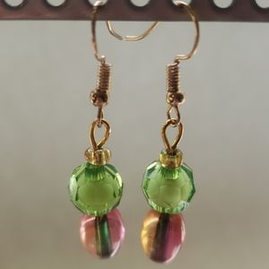 Golden, Green crystal Statement Earrings⭐️